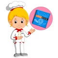 Girl chef With Cookbook Royalty Free Stock Photo