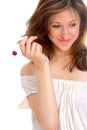 Girl with cherry
