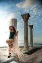 Girl on Chersonesos Royalty Free Stock Photo