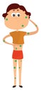 Girl with chickenpox, illustration, vector
