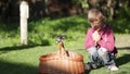 Girl with chickens