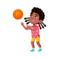 Girl Child Playing Basketball Sport Game Vector Royalty Free Stock Photo