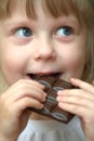 Girl with chocolate Royalty Free Stock Photo