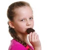 Girl with chocolate Royalty Free Stock Photo