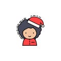 Girl christmas colored icon. Element of new year avatars icon for mobile concept and web apps. Colored Girl christmas icon can be Royalty Free Stock Photo