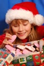 Girl and christmas gingerbreads