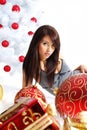 Girl with christmas surprise Royalty Free Stock Photo