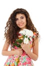 Girl with chrysanthemum Royalty Free Stock Photo