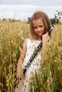 Girl with clarinet Royalty Free Stock Photo