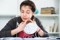 Girl cleaning pores Royalty Free Stock Photo