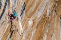 The girl climber climbs Royalty Free Stock Photo