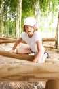 Girl Climbing Bars Royalty Free Stock Photo