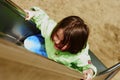 Girl climbing chute