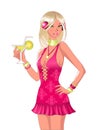 Girl with cocktail Royalty Free Stock Photo