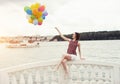 girl with balloons Royalty Free Stock Photo