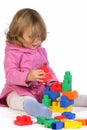 Girl with colorful blocks