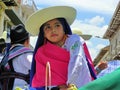 Girl in colorful dress of Otavalo people, Ecuador