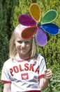 Girl with colorful pinwheel