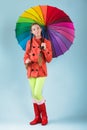 Girl with colorful umbrella