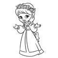 Girl coloring page cartoon Illustrations