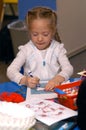 Girl Coloring At School Royalty Free Stock Photo