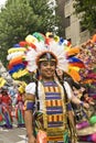 Girl in a colourful costume at the Carnival