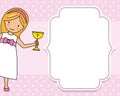 Girl communion card. Child with a chalice.