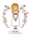 Girl communion card