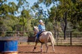 Girl Competing In Barrel Racing At Outback Country Rodeo Royalty Free Stock Photo