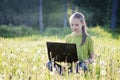 Girl with computer