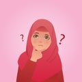 Girl Confusing Expression, Cartoon Vector Illustration