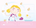 Girl is cooking Royalty Free Stock Photo