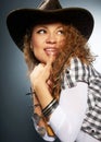 Girl in a cowboy hat Royalty Free Stock Photo