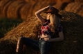 Girl cowboy Royalty Free Stock Photo