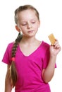 Girl with cracker Royalty Free Stock Photo