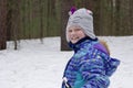 Cross-country skiing in woods Royalty Free Stock Photo