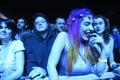 Girl in crowd in front of the Main stage at EXIT 2017 Music Festival