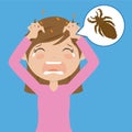 Girl with head lice