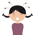 Girl with head lice Royalty Free Stock Photo