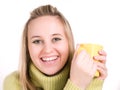 Girl with cup of hot beverage Royalty Free Stock Photo