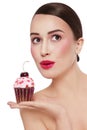 Girl with cupcake Royalty Free Stock Photo