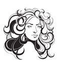 Girl with curls abstract Royalty Free Stock Photo