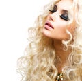 Girl with Curly Blond Hair Royalty Free Stock Photo