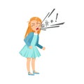 Girl Cursing Teenage Bully Demonstrating Mischievous Uncontrollable Delinquent Behavior Cartoon Illustration Royalty Free Stock Photo