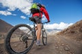 Girl cycling at the road Royalty Free Stock Photo