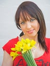 Girl with daffodils.