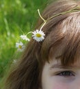 Girl with daisy flowers