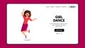 Girl Dance And Jump Having Fun Leisure Time Vector