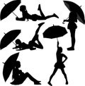 Girl dance with umbrella