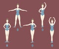 Girl dancer shows the five basic ballet positions Royalty Free Stock Photo